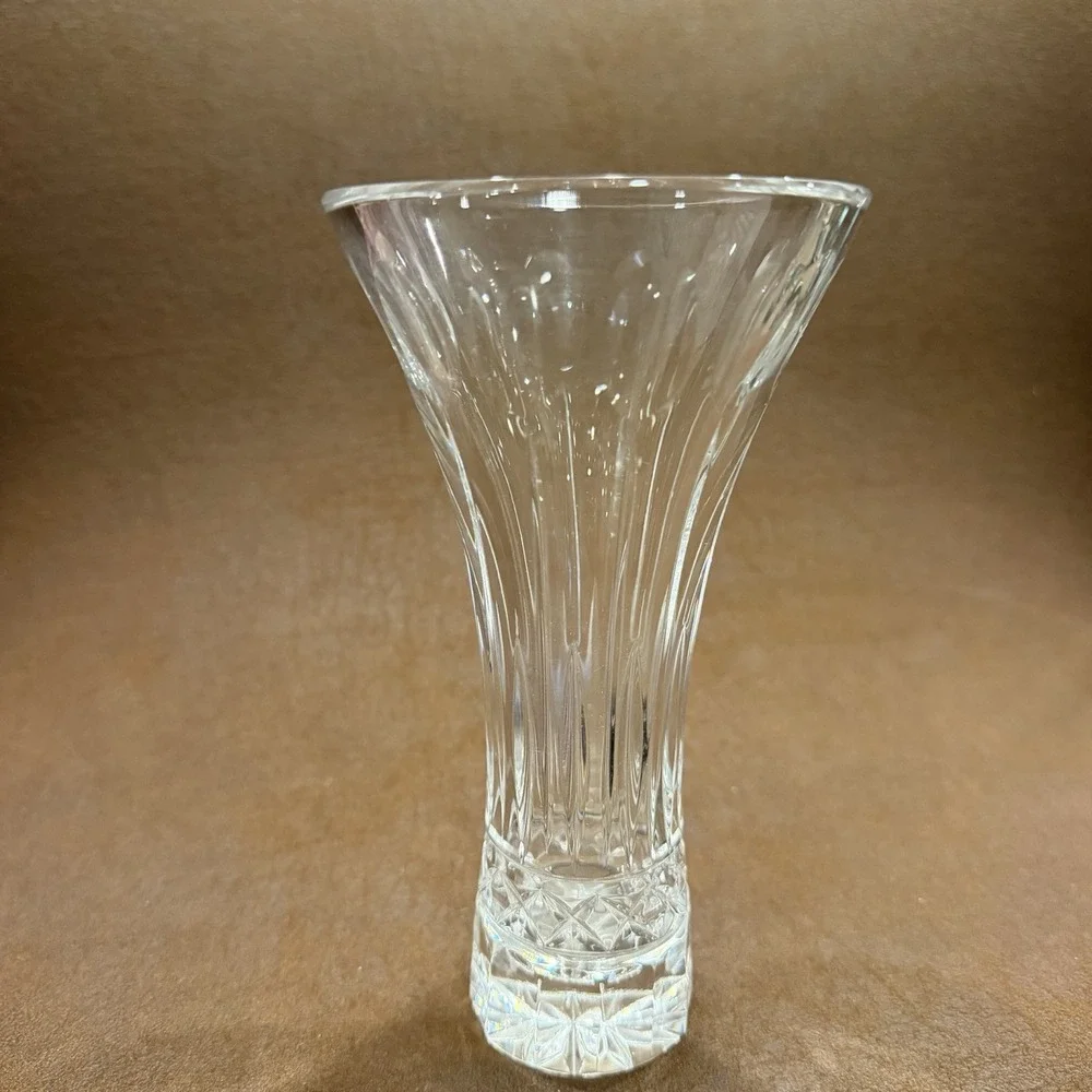Vintage Lead Crystal Trumpet Bud Vase 7